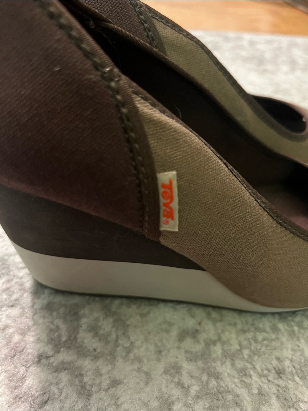 Teva Mush Promenade Open Toe Wedges Two Tone Brown 9.5 - Picture 4 of 9